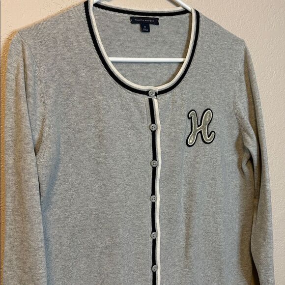 Tommy Hilfiger Gray Cardigan Cotton sweater M - Picture 5 of 7